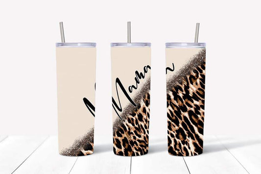 Mama Leopard cream Tumbler