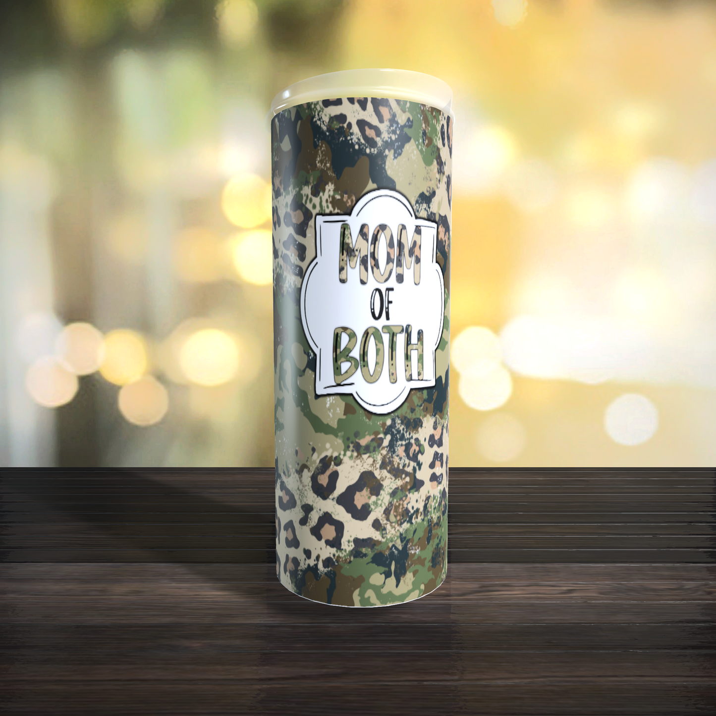 Mom of both Camo Leopard Tumbler