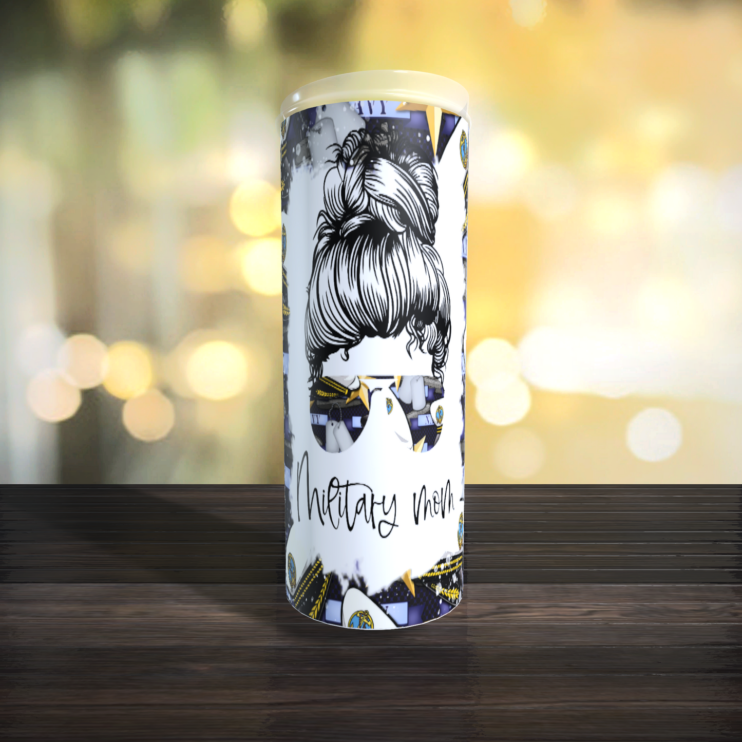 Navy Military Mom Tumbler