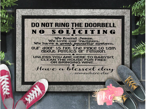 No Soliciting Doormat