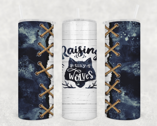 Mommy and me Raising Tiny Wolves Tumbler Set