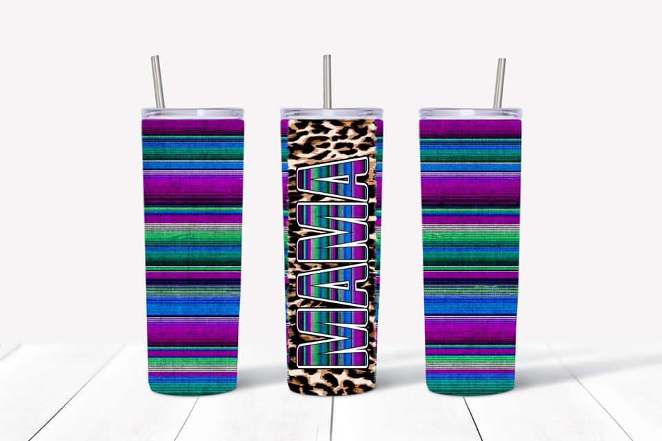 Serape Leopard Mama  Tumbler