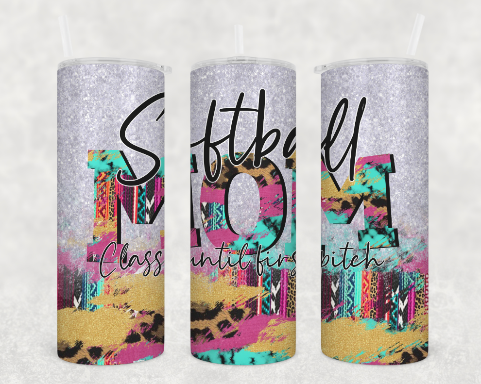 Softball Mom Western Tumbler