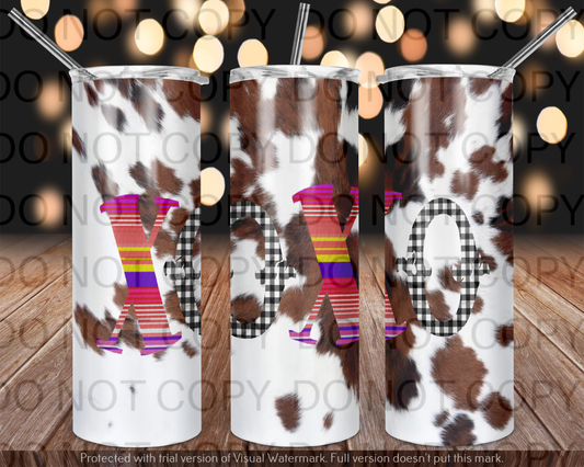 XOXO Dark Cowhide Tumbler